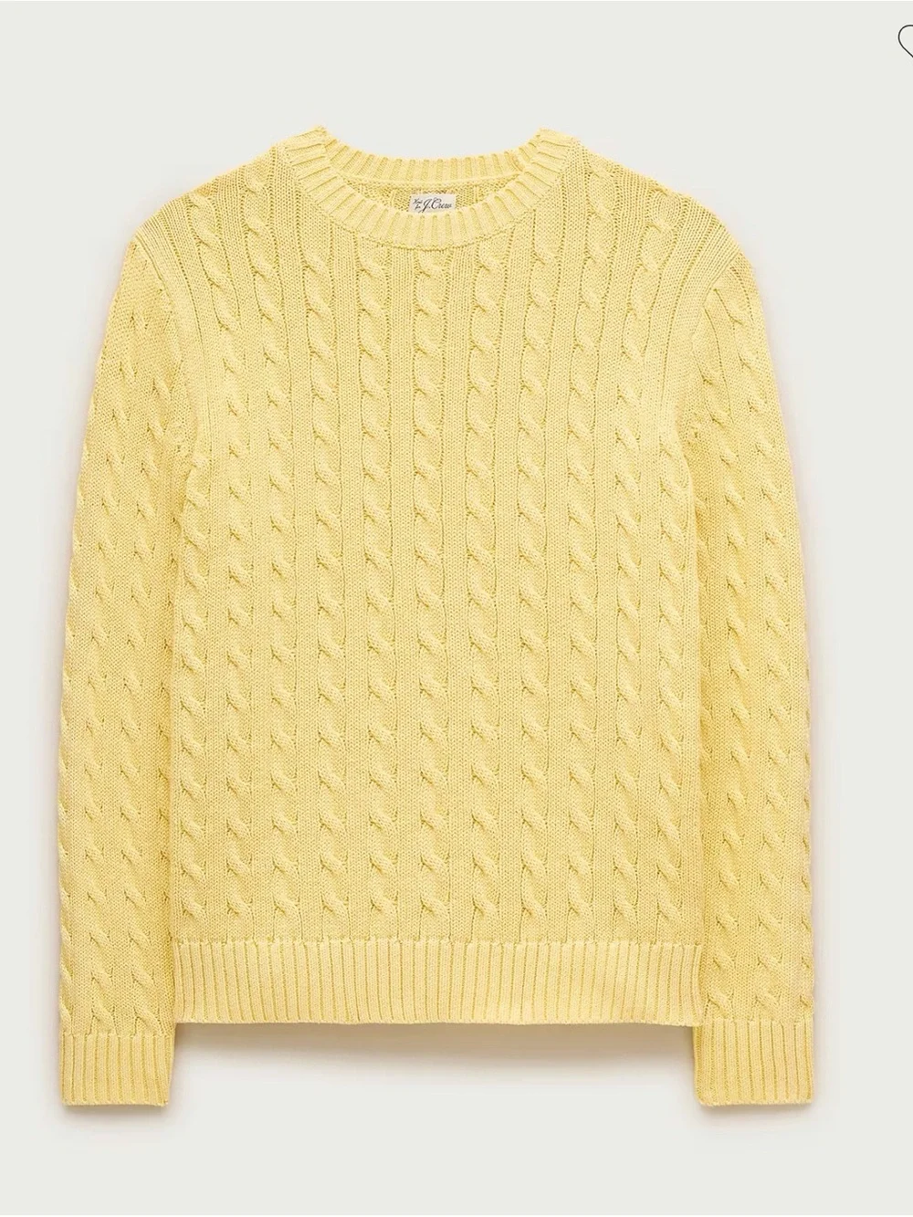 J. Crew Cream Cable-Knit Crewneck Sweater